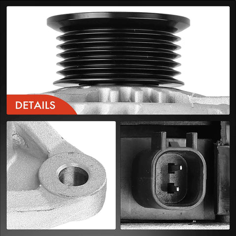 Close-up views of Durable 12V 160A CW 6 Groove Heavy Duty Alternator For Dodge Ram 1500 2009 2018 V8 5.7L Replaces 56028697AL 56028697AM