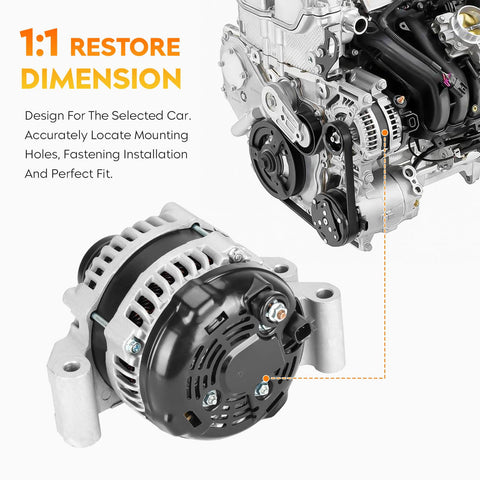160 Amp Alternator For 3.6L V6 Vehicles 2011 2017 300 Challenger Charger Durango Grand Cherokee Ram 1500 Replacement Auto Part High Output Heavy Duty Built To Last next to engine diagram