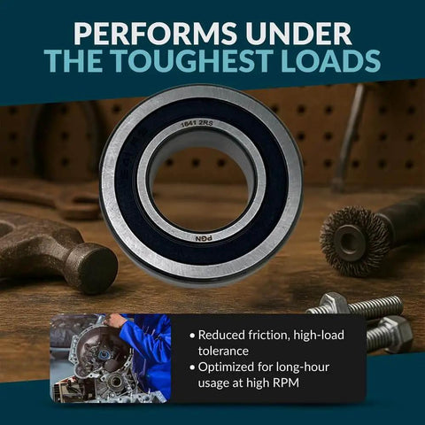 4-Pack 1641-2RS Sealed Ball Bearings Lubricated Chrome Steel for Motors, Carts, focus showing single bearing.