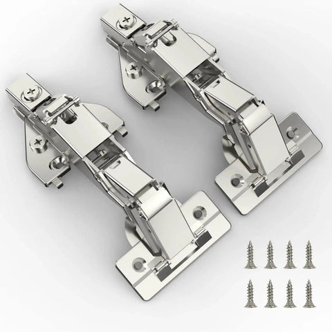 Two Pairs Of 165 Degree Concealed Lazy Susan Cabinet Hinges For Full Overlay Doors With Face Frame Plate And Screws Included