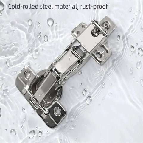 Cold-rolled steel 2 pcs 165 degree soft close frameless cabinet hinge, 3D adjustable clip on board, corner use, in water display