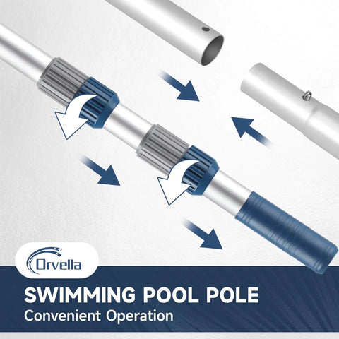 16 Foot Telescoping Pool Pole With 2 Pieces Aluminum Adjustable Skimmer Pole Built To Last Strong Grip Locking Cams Detail