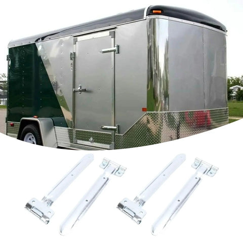 16 Inch Trailer Door Hinge Strap Set Four Pieces Offset Bent Metal Hinges For Cargo Trailer RV Side Door And Enclosed Utility Trailers