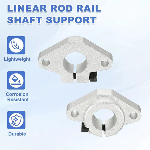 16mm Aluminum Linear Rod Rail Support Bracket For 3D Printers SHF16 Mounting Clamp And Motion Rod Guide Pack Of 2