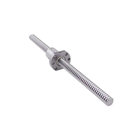 Close-up of ✝️ 20pcs 16mm Ballscrew SFU1605 RM1605 Anti Backlash Ball Screw with metal nut and 5mm pitch.