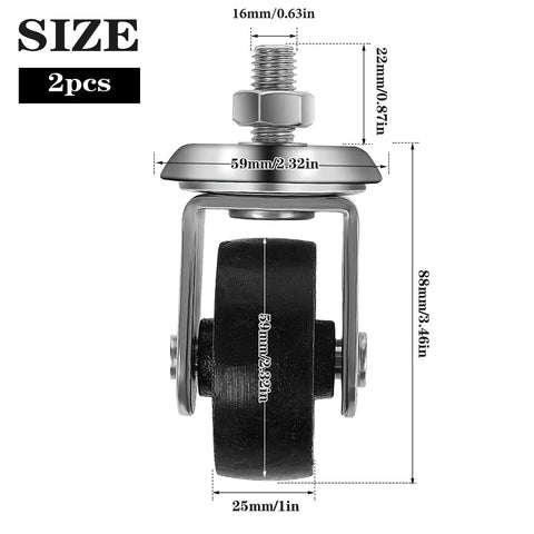 Heavy Duty 3 Ton Floor Jack Caster Wheels Cast Iron Replacement Parts Pack Of 2 With 16mm Stem Universal Fit For Most Floor Jacks