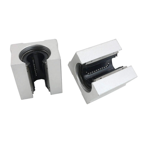 16mm SBR16UU Linear Bearing Pillow Block Open Box Slider Set For CNC Router Parts, high precision aluminum housing close-up