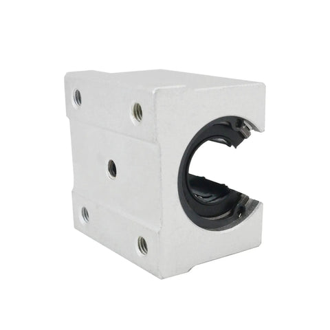 16mm SBR16UU Linear Bearing Pillow Block Open Box Slider Set for CNC Router Parts in aluminum housing front view