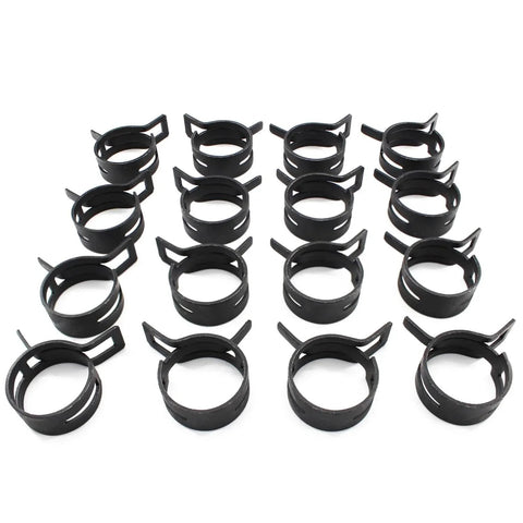 16 Pcs 22mm Spring Band Type Hose Clamps For Air Water Fuel Vacuum Lines Fit 23 To 24.5mm OD Hose 12mm Wide Smooth Interior 65MN Steel Durable Clamp Set