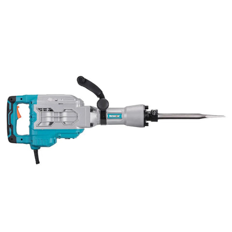 Powerful 1700W Corded Demolition Jack Hammer With 31 Pound Weight Delivers 1900 BPM And 55 Joules For Aggressive Concrete Pavement Brick And Tile Breaking Includes Carrying Case Flat Chisel And Bull Point Chisels For Construction And Renovation Projects