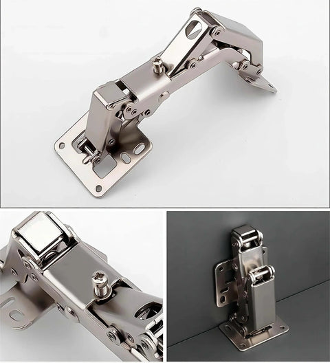 2 PCS 175 Degree Hinges Soft Close Hinge Hydraulic Frameless Cabinet Doors Hinges Adjustable Mounting Hinges for Cabinet