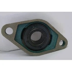 17mm Bearing UCFL203 Black Oxide Plated Insert + 2-Bolt Flanged Cast Housing Mounted Bearing