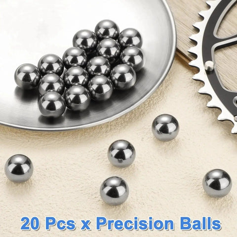 20 Pieces 17mm Solid Chrome Steel Bearing Balls G16 Precision Grade for ball bearings, machinery, automotive, and DIY projects.