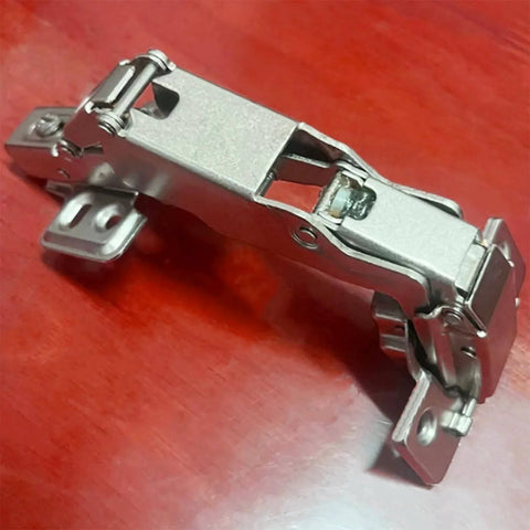 2pack 180 Degree Soft Closing cabinets Hinge on red surface, Conceal Frameless Cabinet Slow self Closing Hydraulic Adjustable Hinge