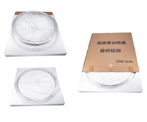 18 Inch Aluminum Heavy Duty Lazy Susan Turntable Bearing packaging and partially visible product.