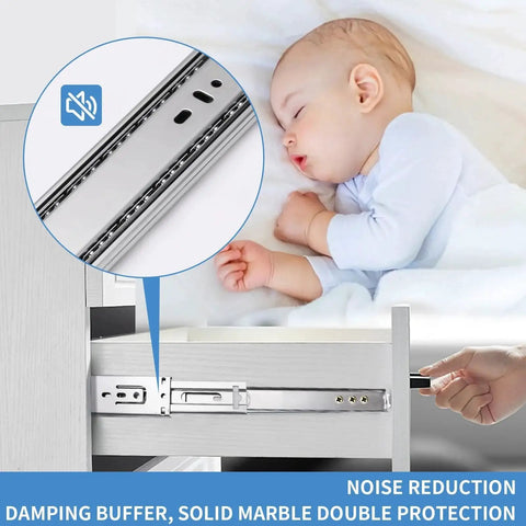 18 Inch Drawer Slides Set With Soft Close And Full Extension Ball Bearing Rails 4 Pairs (8 Pieces) for quiet drawer operation