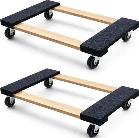 ✝️ 30 in. x 18 in. Hardwood Furniture Moving Dolly 1,320 lbs. Capacity – 4 Swivel Wheels Heavy-Duty Furniture Dollies, 2 Pack