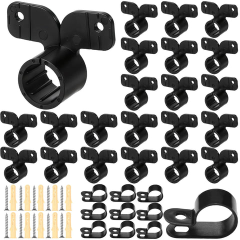MSLANE 190pcs PEX pipe support kit with R-type nylon clamps for 3/4 inch pipe, includes screws