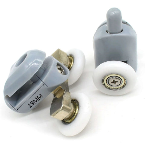 Close-up of 22mm Shower Door Rollers 8PCS Replacement Set with Double Top and Single Bottom Runners for 4–6mm Glass Thickness