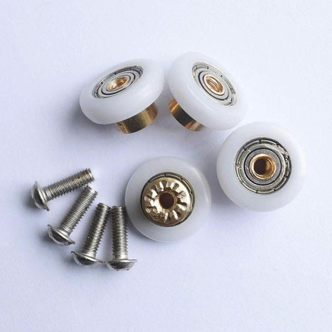 19mm Shower Door Rollers 4PCS Glass Sliding Door Pulley Replacement Wheels with strong load bearing ultra quiet nylon POM