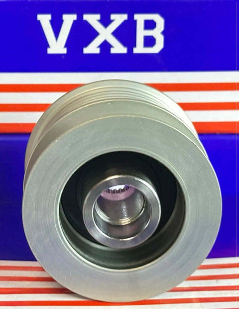 Alternator pulley for Land Rover, metal multi-groove, front view by VXB Bearings