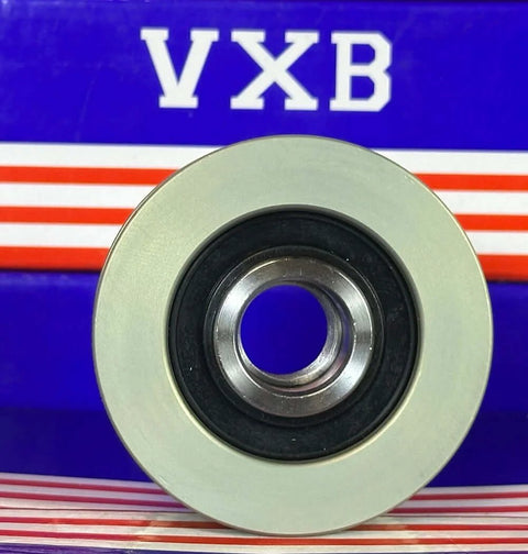 F-552699 alternator freewheel pulley, 5-groove, 55.8 mm bore, silver metal with bearing seal, VXB Bearings