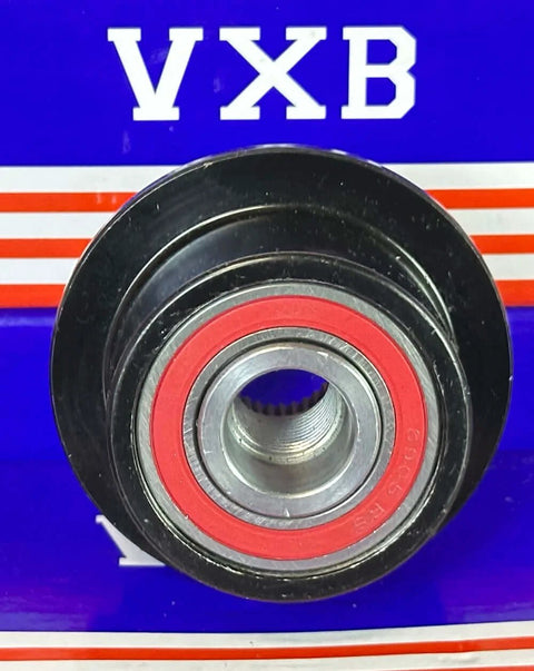 Overrunning alternator decoupling pulley 920803 for Land Rover (2008-2010), red seal ring, VXB Bearings.