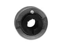 Front view of 3/4 in (19.05 mm) Accu-Loc UELC204-12 Wide Round Cartridge, sealed ball bearing compatible, for linear slide units.