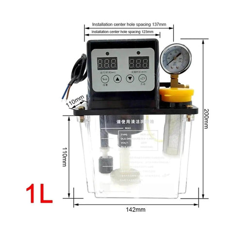 Adjustable Oil Distributor With 0.5L 1L And 2L Capacities For Automatic CNC Electromagnetic Lubrication, brass body, solenoid pump, 1L size