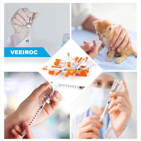 Collage of 1ml Lab Syringes With 30G 13mm Needle Pack Of 30 Individually Wrapped Sterile For Classrooms And Research
