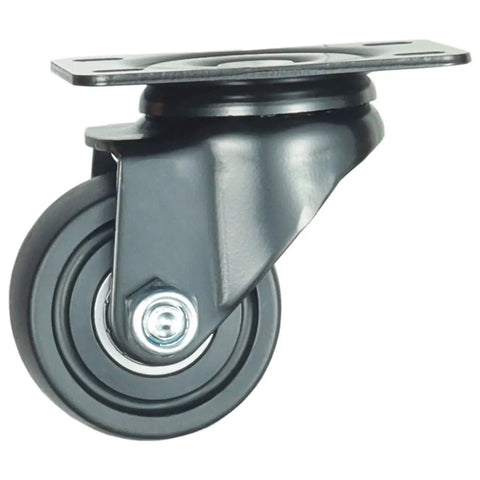 Close-up of 2.5 Inch Heavy Duty Plate Caster with 360 Degree Swivel Top Plate Nylon Wheels 1500 Lbs Load Capacity Ideal For Workbenches