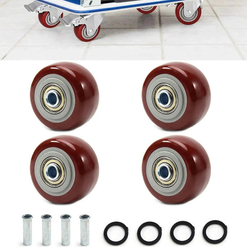 2.5 Inch Caster Wheels Set 4 Heavy Duty Lockable Bearing Plate Casters for Platform Trucks Carts Furniture Workbenches