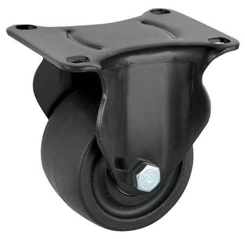 2" Low Profile Caster Wheel 220 Lbs Fixed Nylon Top Plate