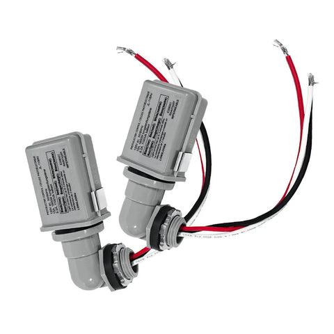 2 Pack Dimmable Sensor Photoelectric Switches For Outdoor Lights, waterproof dusk to dawn auto on off 120V AC grey photocell switches.
