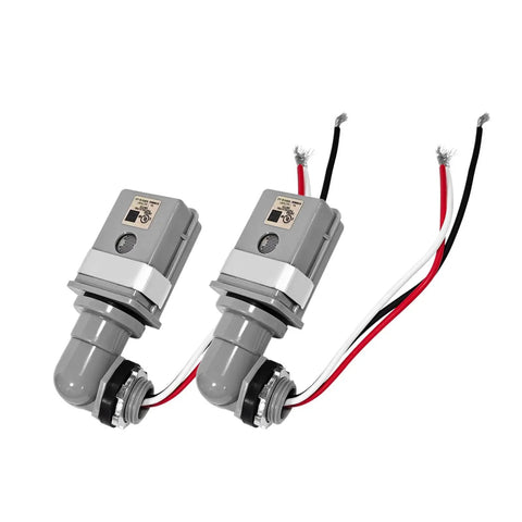 2 Pack Dimmable Sensor Photoelectric Switches For Outdoor Lights Waterproof Dusk To Dawn Auto On Off 120V AC 1000W