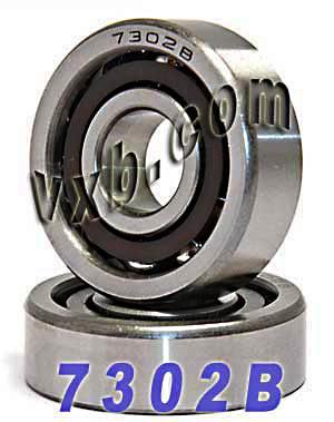 2 Angular Contact Bearing 7302B 15x42x13 - VXB Ball Bearings