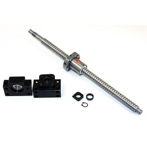 2' Feet Travel Stroke 16mm Anti-Backlash Ballscrew set with Nut and Bearing Supports - VXB Ball Bearings