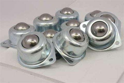 2 Holes Flange Ball Transfer Unit Set of 10 Mounted Bearings - VXB Ball Bearings