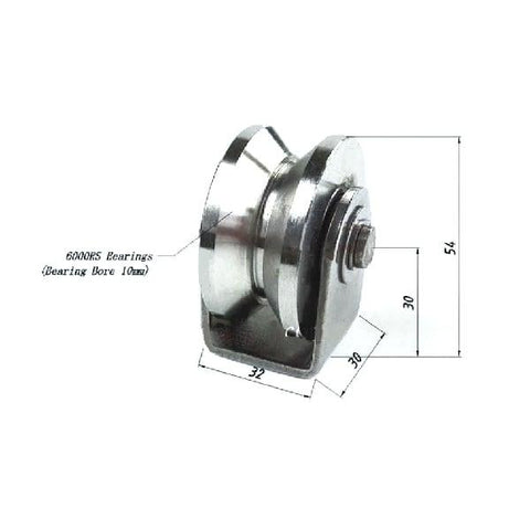 2" 304 Stainless Steel V-Shape Sliding Door Roller