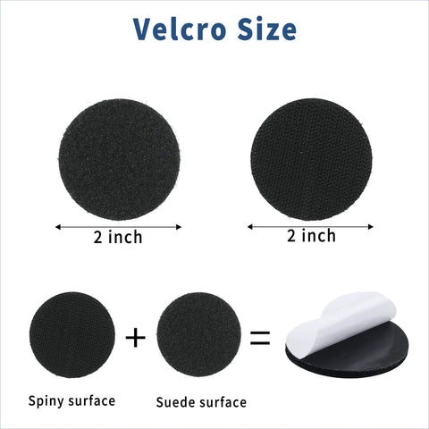 60 Pcs 2 Inch Hook And Loop Fasteners Self Adhesive Round Dots Heavy Duty Bonding For Carpets Arts And Crafts School Office And Home