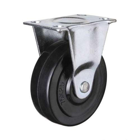 2" Inch Caster Wheel 44 pounds Fixed Grey rubber Top Plate - VXB Ball Bearings