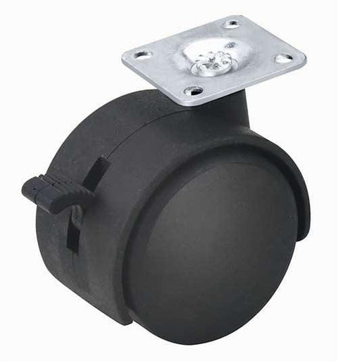 2" Inch Caster Wheel 66 pounds Swivel and Upper Brake Nylon Top Plate - VXB Ball Bearings