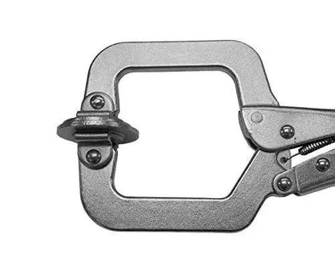 2 Inch Face Clamp Heavy Duty Locking C Clamp With Adjustable Swivel Pads And Thumb Screw For Quick Jaw Adjustments in side view