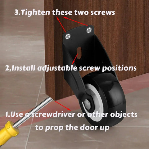 2 Inch Gate Wheel Set For Sagging Wooden Doors Anti Sagging Bottom Mount Rollers With Screws Vertical Or Bottom Mount