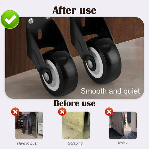 2 Inch Gate Wheel Set For Sagging Wooden Doors Anti Sagging Bottom Mount Rollers With Screws Vertical Or Bottom Mount Furniture Door Fixers Heavy Duty Nylon Wheels With Alloy Axles To Lift Sagging Doors And Restore Smooth Operation
