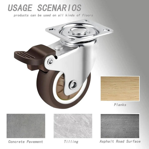 Heavy Duty 2 Inch Caster Wheels Set of 4 with Locking Casters for Carts, Furniture, Workbenches and Storage Boxes