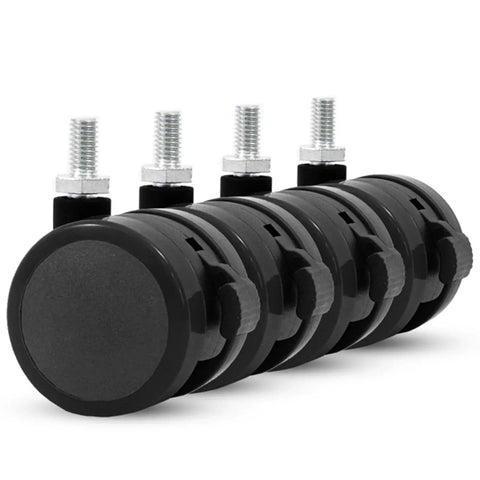 Four Pack 2 Inch Locking Swivel Casters With M8 Threaded Stem 360 Degree Smooth Rolling Wheels For Lightweight Furniture Up To 88 Lbs Per Caster