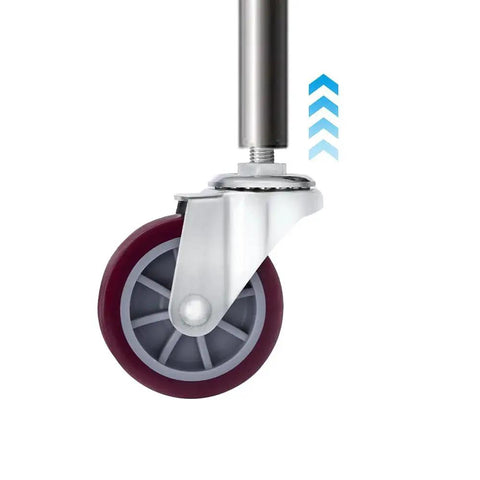 2 Inch Threaded Stem Casters Set Of 4 Heavy Duty Polyurethane Industrial Castors Wheels, swivel caster close-up view