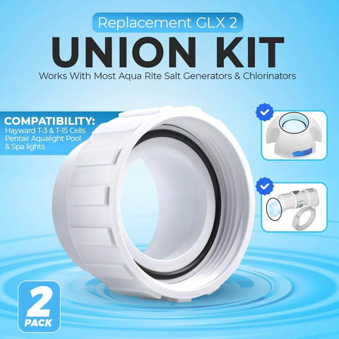Salt Cell 2 Inch Union Replacement Kit For Chlorine Generators Durable PVC GLX Cell Union Connector For Pool Pumps
