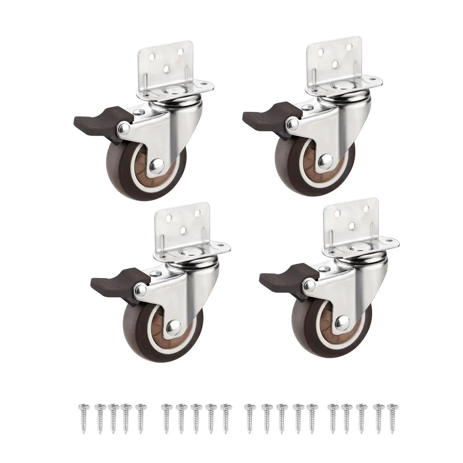 4 Pack 2 Inch Side Mount Rubber Casters With Brakes 🍁 ...